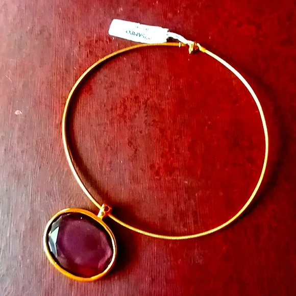 🎁NWT Stunning Sampo Deep Purple Pendant Necklace Statement Piece - Picture 4 of 4